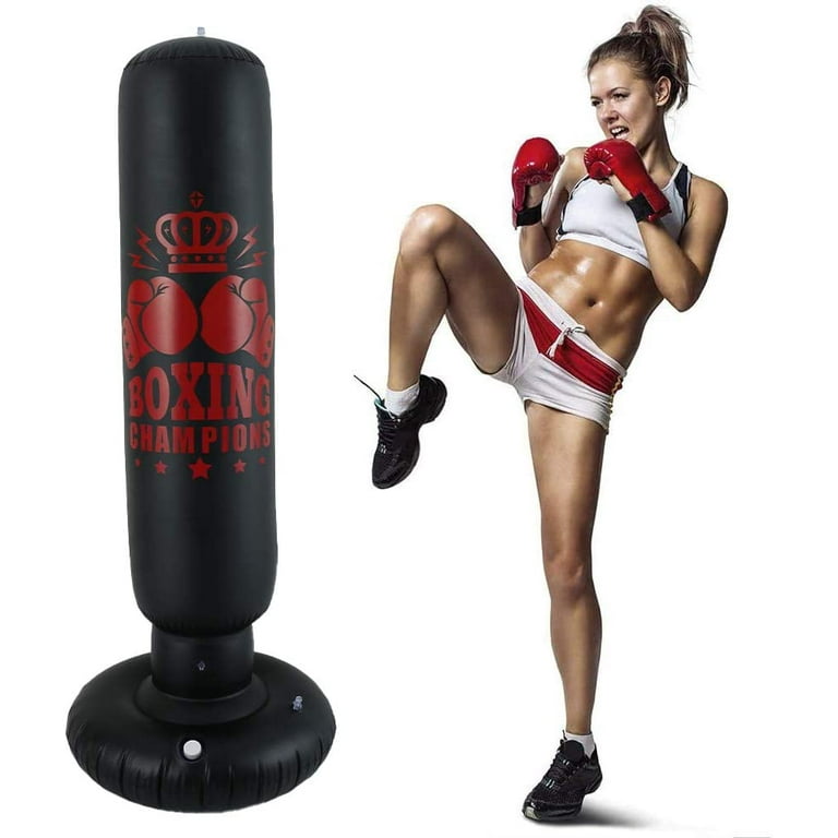 Durable Inflatable Punching Bag 63'' Boxing Blow Up Punch Bag Workout Target