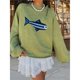 thumbnail image 4 of Suéter de Cuello Redondo de Punto Acanalado con Estampado de Peces Y2K de Gran Tamaño para Mujer Verde S, 4 of 8