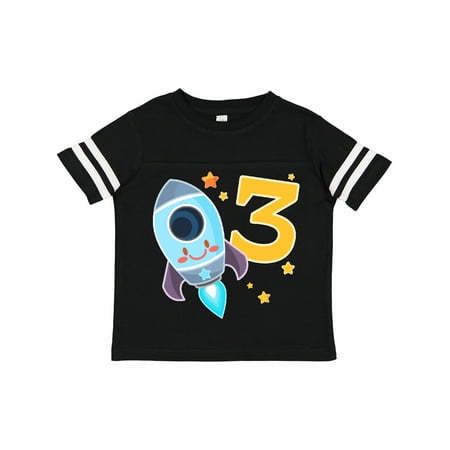 

Inktastic Rocket Space Ship Happy Third Birthday Gift Toddler Boy or Toddler Girl T-Shirt