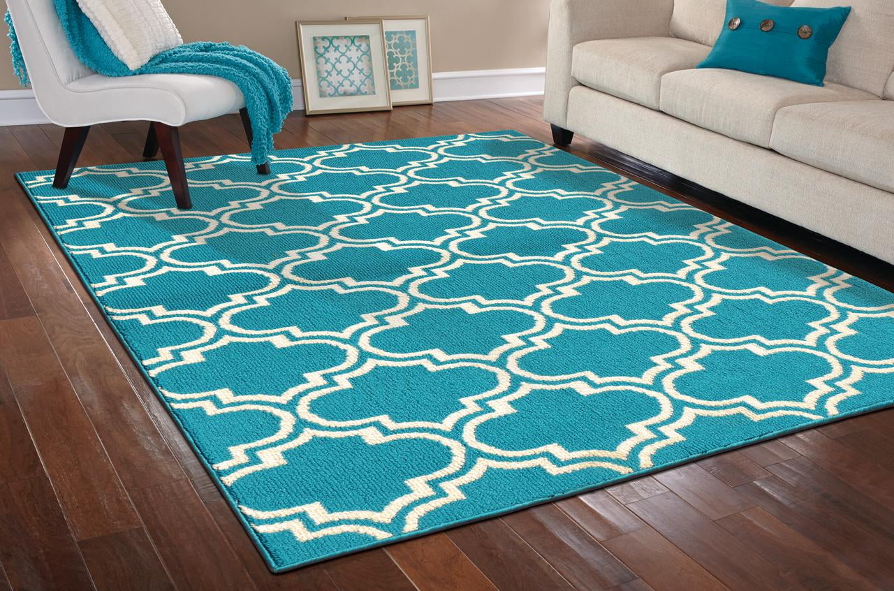 Garland Rug Silhouette Teal/Ivory 8'x10' Geometric Indoor Area Rug