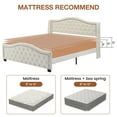 thumbnail image 3 of GymChoice Queen Size Upholstered Platform Bed Frame with Tall Headboard,Luxurious Velvet Button Tufted and Nailhead Trim Wingback,Arched Footboard,Sturdy Wooden Slats,Noise-Free,No Box Spring Needed, 3 of 9