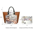thumbnail image 7 of MKP Women Two Tone Handbags Fashion Shoulder Bag Work Tote Satchel Purses 2pcs Set, 7 of 7