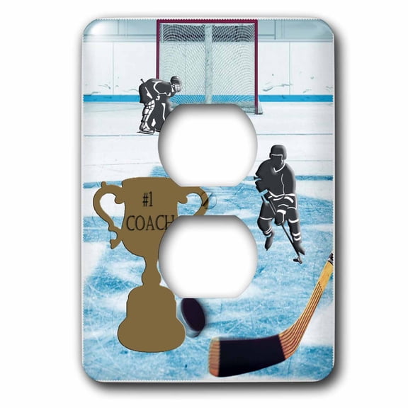 3dRose, Hockey 1 Coach, 2 plug outlet cover