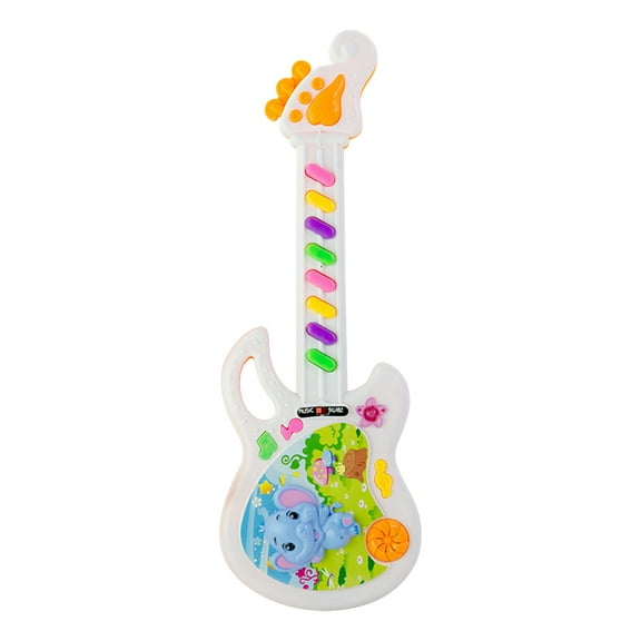 Qocolhg Toddler Music Toys for Kids Ages 1 2 3 4 5 Year Old, Handheld Musical Electronic Toy Light Up Guitar Four Sound Effects Toys And Gifts For Boys And Girls Random Colors