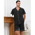 thumbnail image 3 of Men’s Cotton Pajamas Set - Button-Down Shirt & Pants with Pockets, Soft Breathable Sleepwear & Loungewear, Sizes S-2XL, 3 of 11