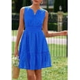 thumbnail image 5 of PRETTYGARDEN Women's Summer Dresses Sleeveless V Neck Eyelet Hollow Out Swing A Line Beach Vacation Sun Dress, 5 of 10