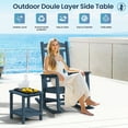 thumbnail image 4 of SERWALL Adirondack Outdoor Side Table, All Weather Use Double Layer Patio Side Table, HIPS Rectangular End Table- Blue, 4 of 9