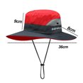 thumbnail image 2 of Sombrero para el sol con cola de caballo para mujer, protección UV, malla plegable, sombrero de pesca para playa de ala ancha, 2 of 5
