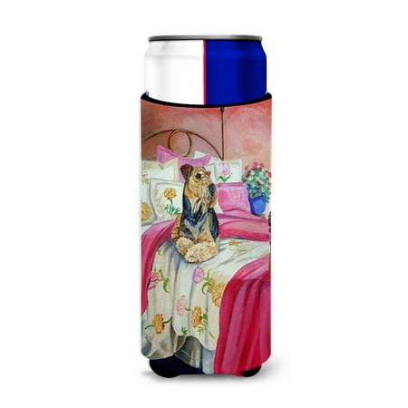 

Caroline s Treasures 7006MUK Airedale Waiting on Mom Ultra Hugger for slim cans Slim Can multicolor