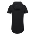 thumbnail image 4 of UVEASISHA Short Sleeve Hoodie for Men Hipster Hip Hop Hooded Tshirt Longline Drawstring Pullover Hoodies Black XXL, 4 of 7