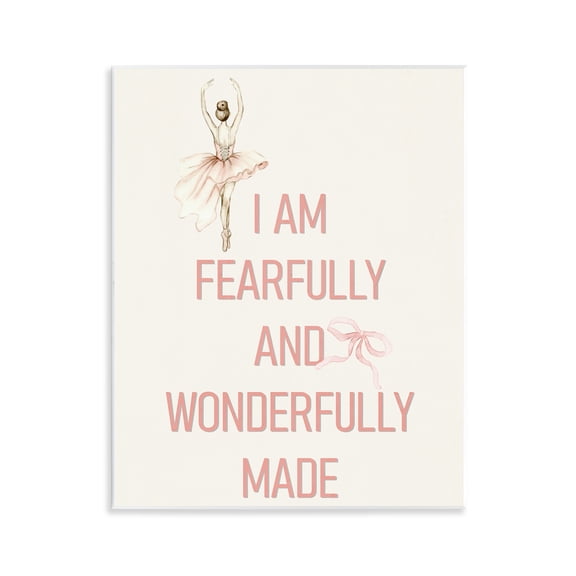Wonderfully Made Ballerina Wall Plaque Art, design by Kim Allen