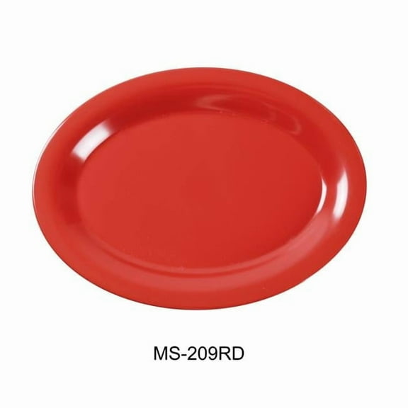 9.5 x 7.25 in. Mile Stone Oval Platter, Orange Red - Pack of 24