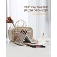 thumbnail image 4 of Bolsa de maquillaje Prite impermeable para viajes y cosméticos, color beige, 4 of 7