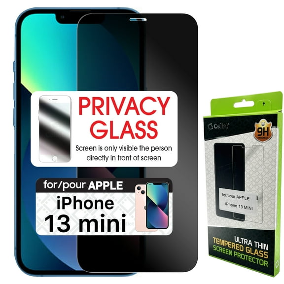 Cellet Privacy Tempered Glass Screen Protector for Apple iPhone 13 Mini (0.8mm)