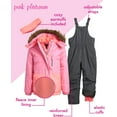 thumbnail image 2 of Pink Platinum Girls' Snowsuit - Water Resistant Winter Jacket and Ski Bib Overalls (4-16), 2 of 7