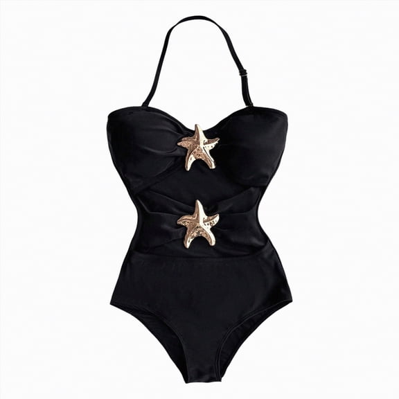 mgoYE Girl Swimsuits Size 7-8 Two Piece Girls One Piece Swimsuits Color Block Dual Crossback Straps with Cover Up Skirt Girl's Swimwear(Black,9-10 Years)