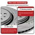 thumbnail image 5 of Hex Autoparts 4pcs Front & Rear Disc Brake Rotors + 8pcs Ceramic Brake Pads for Honda CR-V, 5 of 6