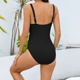 thumbnail image 7 of One Piece Swimsuit forWomen Cutout High Waist Bathing Suits Modest Tankini 2025 Vacation Beachwear Long Torso Deep V Push up Black,S, 7 of 7