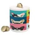 thumbnail image 1 of Boston Terrier Piggy Bank, Minimalist Colorful Assortment of Terrier Portraits Multiple Variations, Ceramic Coin Bank Money Box for Cash Saving, 3.6" X 3.2", Multicolor, by Ambesonne, 1 of 4