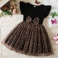 thumbnail image 2 of Gelikeya Easter Dresses for Toddler Girls Size 5T Leopard Solid Dresses Fashion Flutter Sleeve Princess Dresses Summer Clothing(Toddlers, Z06-Black, 6-7 Years), 2 of 6