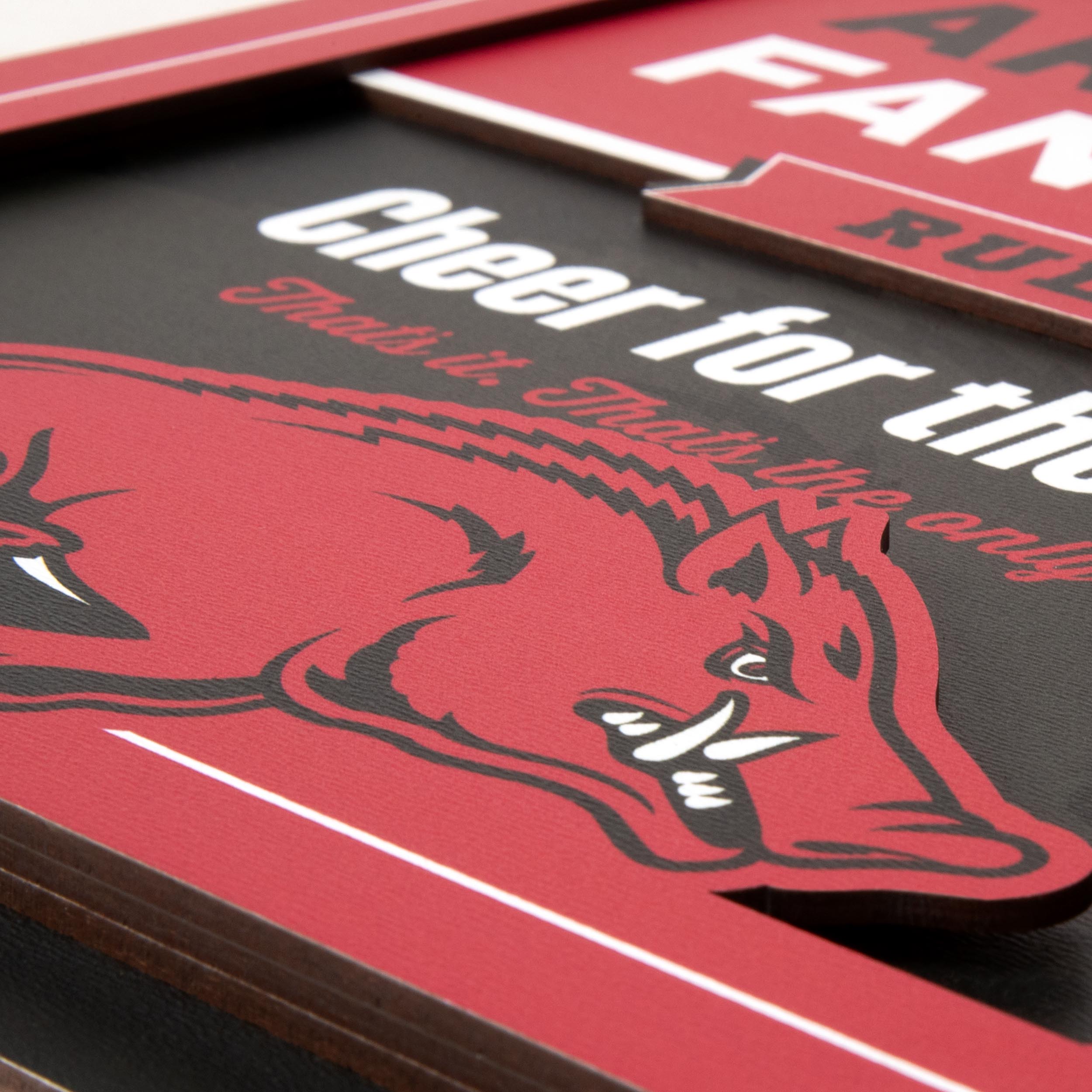 YouTheFan NCAA Arkansas Razorbacks Fan Rules 3D Wall Art