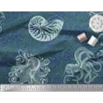 thumbnail image 2 of Soimoi Cotton Cambric Fabric Animal Skin,Shell & Octopus Ocean Print Fabric by The Yard 42 Inch Wide, 2 of 3