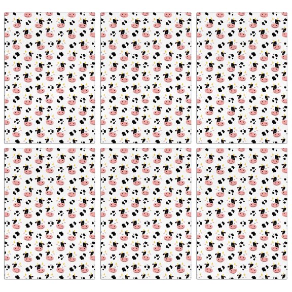 6 Pcs Cow and Spot White Pattern Funny Kitchen Towels, Microfiber Dish Towels, Kitchen Tea Towels Set 18" X 26"