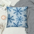 thumbnail image 2 of Nawypu  Merry Christmas Decorative Pillow Covers,Blue Snow Winter with Snowflakes Falling White Crystal Double Sided Throw Pillow Covers Sofa Cushion Cover, 2 of 5