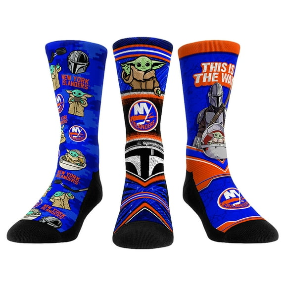 Unisex Rock Em Socks New York Islanders The Mandalorian 3-Pack Crew Socks