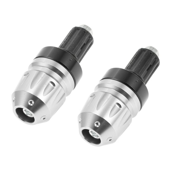 Unique Bargains 2pcs Motorcycle Bar Ends Plug Universal Handlebar Bar End Caps Aluminum Alloy for 7/8" 22mm Handlebar Silver Tone