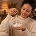 thumbnail image 7 of romoty Light Up Christmas Tree Ball Ornament, 3.15 Inch Clear LED Bauble with Top Hat Snowman & Snowy Evergreens for Tree Decor, 7 of 7