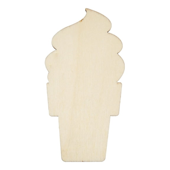 Hello Hobby Wood Ice Cream Shape, Ready-To-Decorate Die-Cut Shape, 2" x 4"