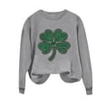thumbnail image 5 of Womens St Patricks Day Tops Casual Crewneck Sweatshirt Shamrock Long Sleeve Shirt St Patricks Day Shirts Womens Green Top, 5 of 7