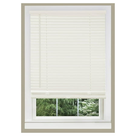 

Lachk 1 Slats Cordless Window Blinds 64L x 59W Inches Solid Pattern Light Filtering Vinyl Indoor-Outside Ceiling Mount Mini Blind Manual Cordless Rollup Window Privacy Blinds Alabaster