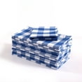 thumbnail image 4 of Fingercraft Dinner Cloth Napkins, Everyday Use, Soft and Well Absorbent Cotton Buffalo Plaid Table Napkins, 12 Pack, 20x20 Blue and White, 4 of 6
