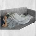 thumbnail image 6 of Grey Soft Flannel Fleece Throw Blanket, Abstract Framework with Ombre Inspired Design Corners Wavy Lines Modern, Cozy Plush for Indoor and Outdoor Use, 50" x 70", Grey Pale Grey White, by Ambesonne, 6 of 6