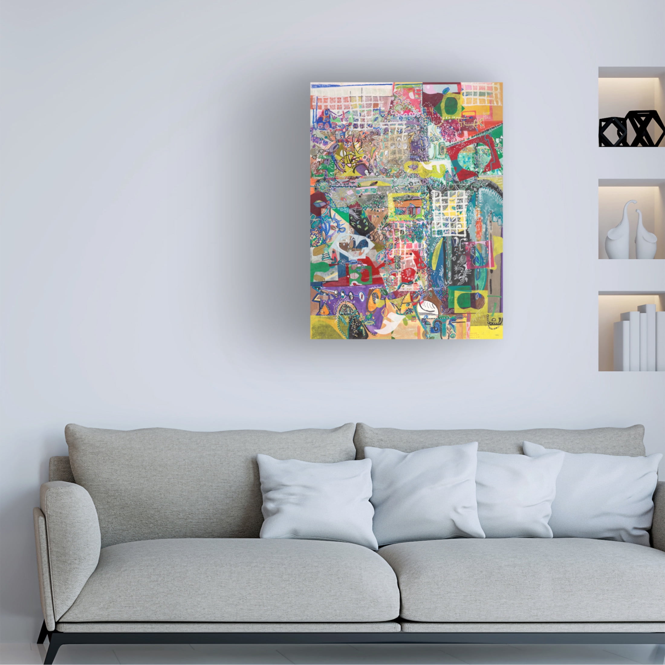 Canvas Wall Art - Ellen Kossoff 'Party On 3' Wall Art for Living Room, Bedroom, or Office Décor by Trademark Fine Art - 24 x 32 Inches