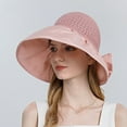 thumbnail image 6 of IDALL Sun Hat Visor Hats Women Outdoor Sunscreen Sun Hat All Match Tethered Large Brimmed Sun Hat Beach Hat Summer Hats Pink One Size, 6 of 6