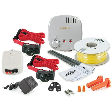PetSafe Basic In-Ground Pet Fence for Dogs and Cats with 2 Waterproof and Battery-Operated Collars - Underground Electric Collar - From the Parent Company of Invisible Fence Brand for Pets 8lbs & up