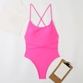 thumbnail image 3 of Sngxgn Swimsuit Women Criss Cross Back Print Bathing Suits Athletic Modest Swimwear(Pink,M), 3 of 5