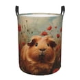 thumbnail image 1 of Balery Rose Cute Guinea Pig Cesta de ropa redonda con asas, impermeable, independiente, para ropa, juguetes, dormitorio y familia-Small, 1 of 6
