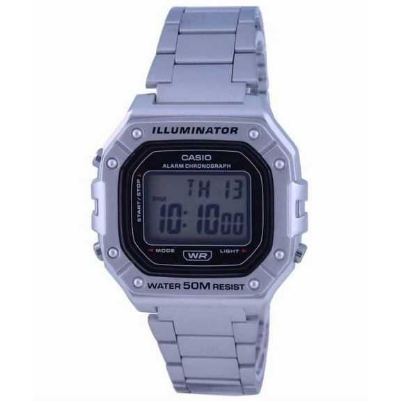 Casio W218HD-1A Men's Stainless Steel Digital Wristwatch