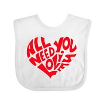 Inktastic All You Need is Love Red Heart Shape Boys or Girls Baby Bib