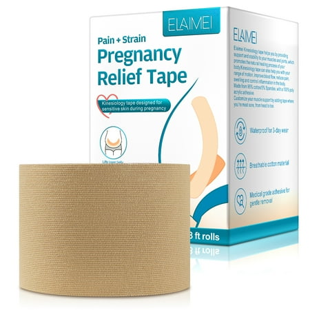 

SSBSM 5m Belly Support Tape Gentle Waterproof Removable Elastic Effective Belly Relief Non-woven Fabric Pain Relief Pregnancy Tape for Pregnant Woman