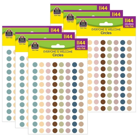 UPC: 0194629120215 | Teacher Created Resources Everyone is Welcome Circles Mini Stickers Valu-Pak 1144 Per Pack 6 Packs