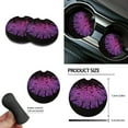 thumbnail image 7 of FOR U DESIGNS Bat Branch Purple Pattern 10 Pcs Car Seat Cover Comfortable Steering Wheel Cover Front Rear Seat Covers Vehicle Garbage Can Air Vent Pouch Coaster Keychain Universal Fit for SUV Truck, 7 of 7