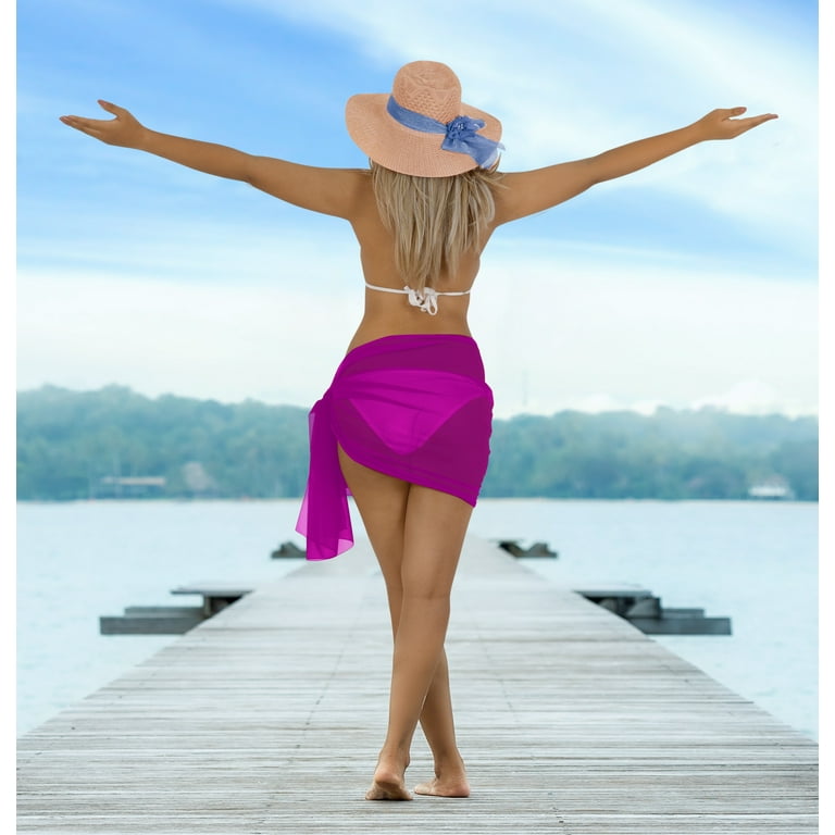 HAPPY BAY Women s Sarongs Coverups Women s Beachwear Summer Swimsuit Short Beach Wraps Skirt Swimwear Bikini Cover ups Swim Cover up Bottom One Size