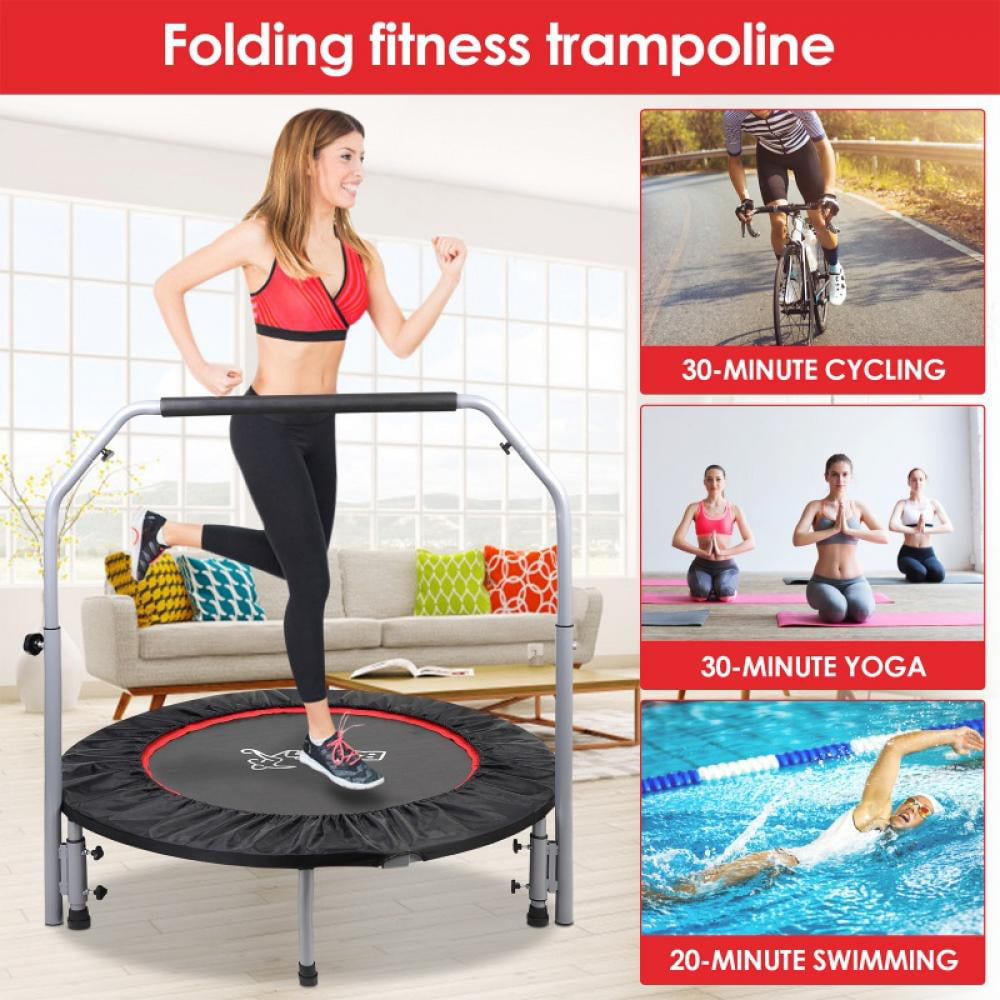 Foldable Mini Trampoline Fitness Rebounder Exercise Trampoline Workout 330lbs 