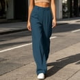 thumbnail image 6 of Cmfcve Woman's Wide Leg Pants Pull On Stretchy Work Dress Pants High Waisted Business Casual Trousers, 6 of 7