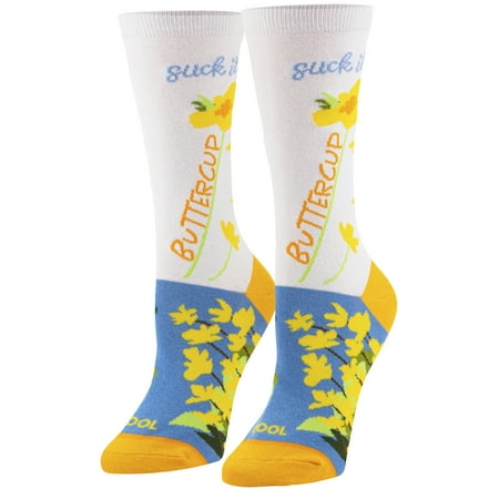 

Cool Socks Suck it Up Buttercup Fun Print Novelty Crew Socks for Men & Women